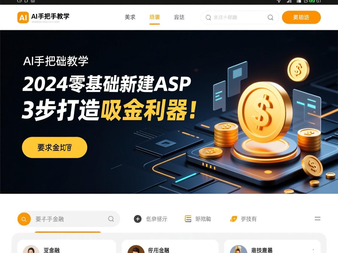 AI手把手教学,2024零基础新建ASP网站逆袭指南,3步打造吸金利器!