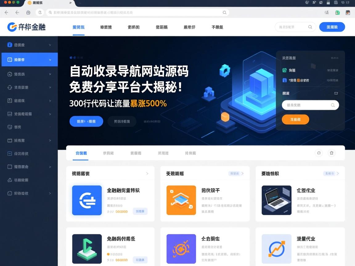 自动收录导航网站源码免费分享平台大揭秘!300行代码让流量暴涨500%