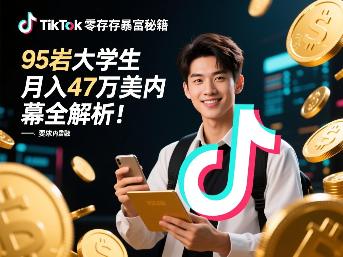 TikTok零库存暴富秘籍，95后大学生月入47万美金内幕全解析！