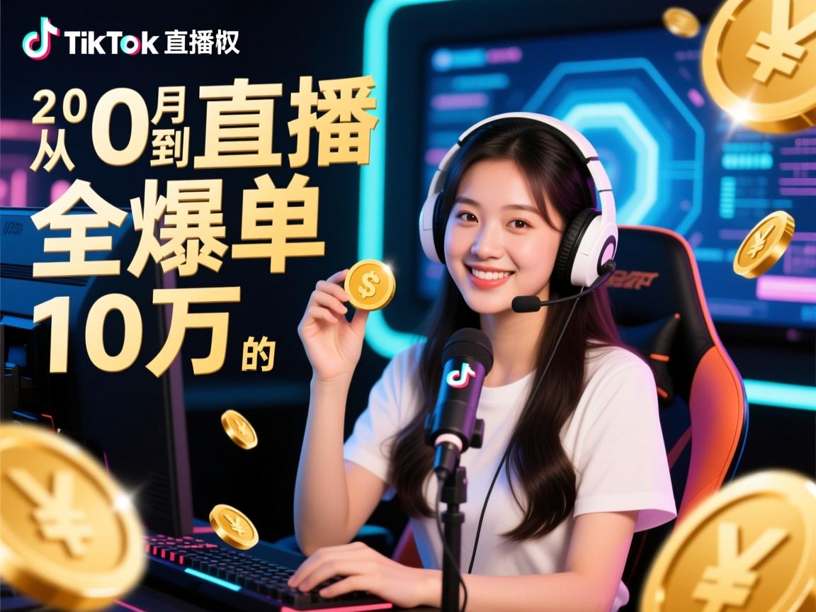 TikTok直播权限全攻略,从0到爆单,00后主播月入10万的秘密