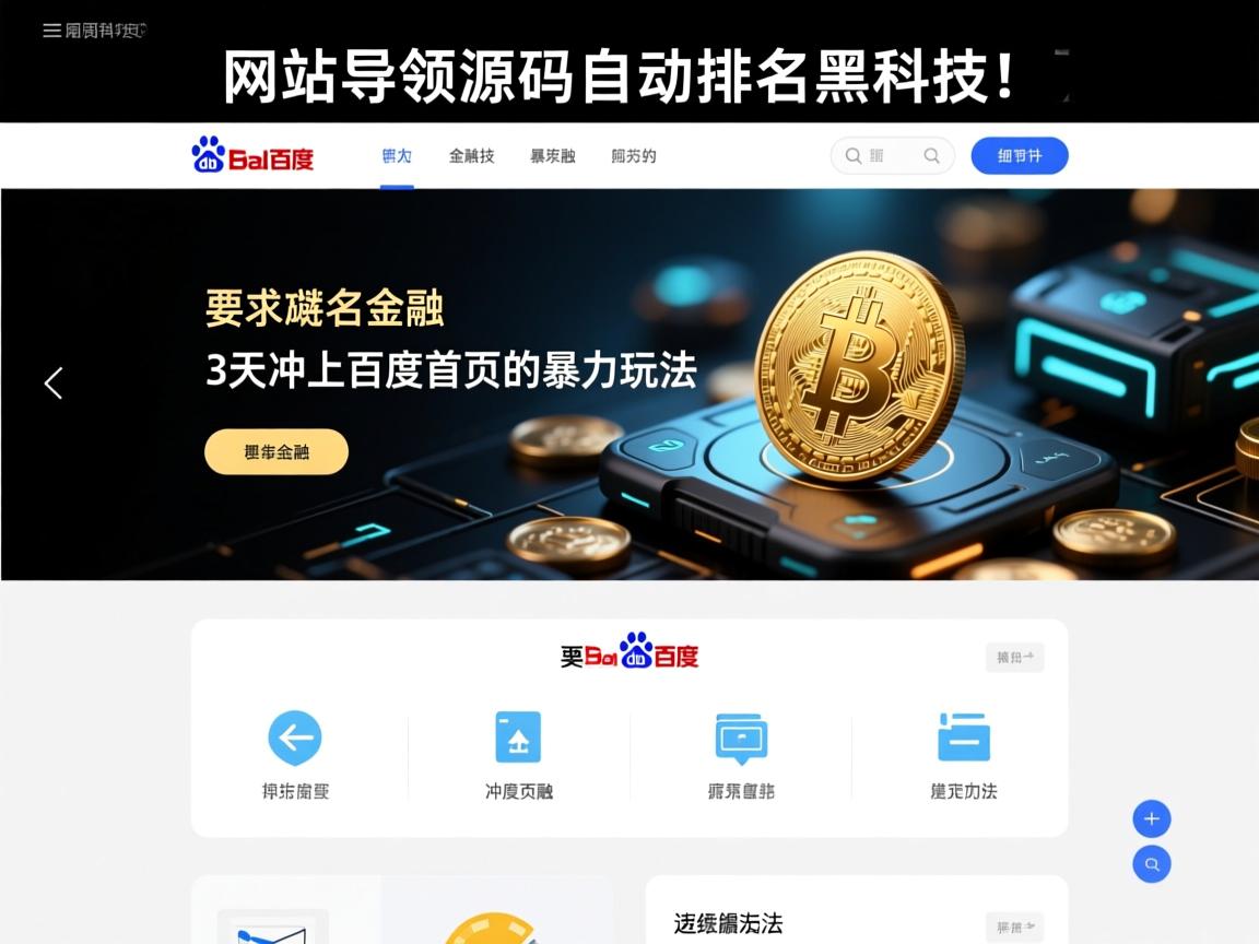 网站导航源码自动排名黑科技!3天冲上百度首页的暴力玩法