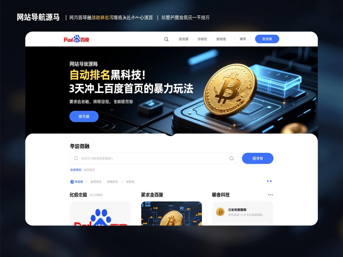 网站导航源码自动排名黑科技!3天冲上百度首页的暴力玩法