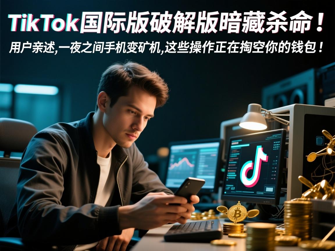 TikTok国际版破解版暗藏杀机!用户亲述,一夜之间手机变矿机,这些操作正在掏空你的钱包!