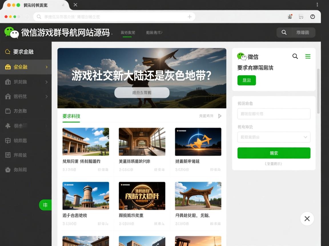 微信游戏群导航网站源码,游戏社交新大陆还是灰色地带?