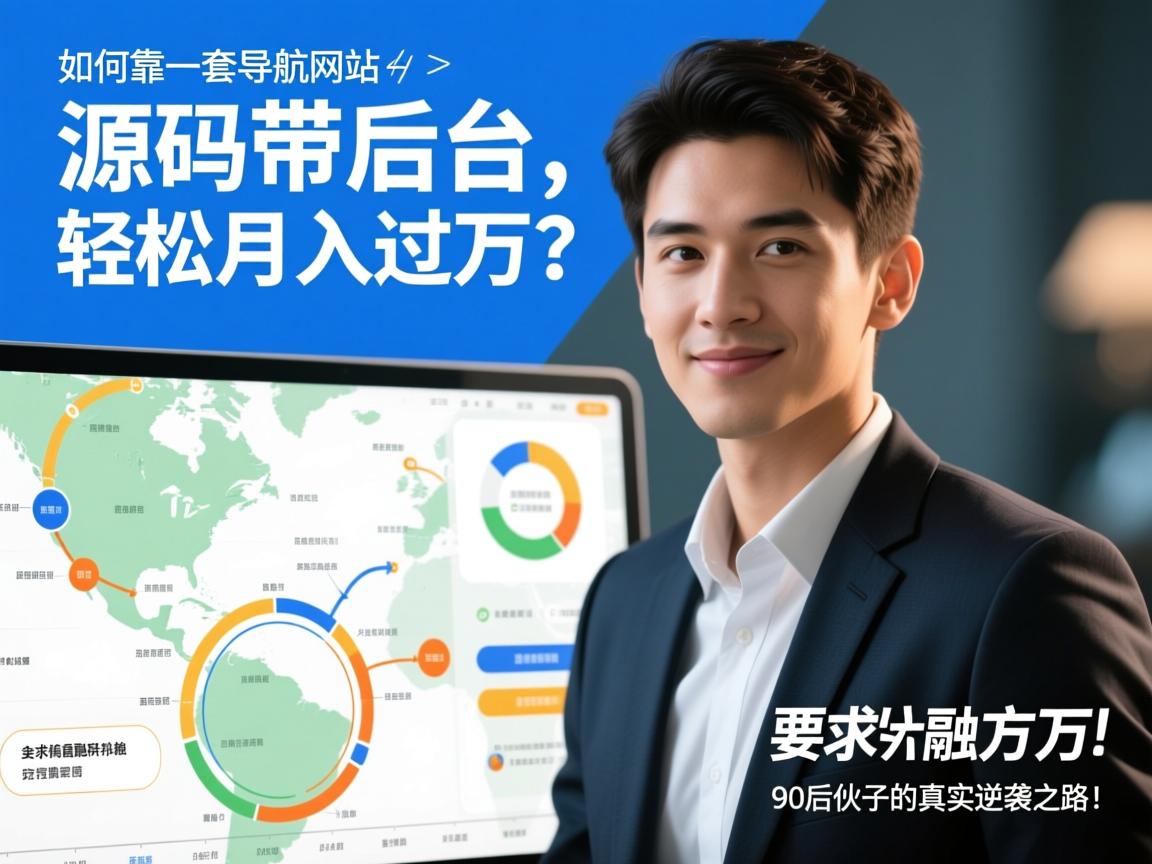 如何靠一套导航网站源码带后台,轻松月入过万?90后小伙的真实逆袭之路!