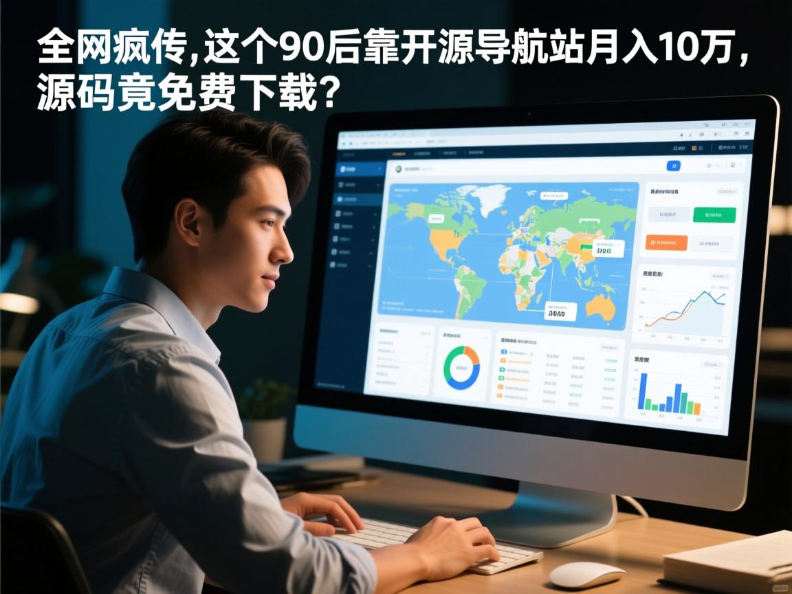 全网疯传！这个90后靠开源导航站月入10万，源码竟免费下载？