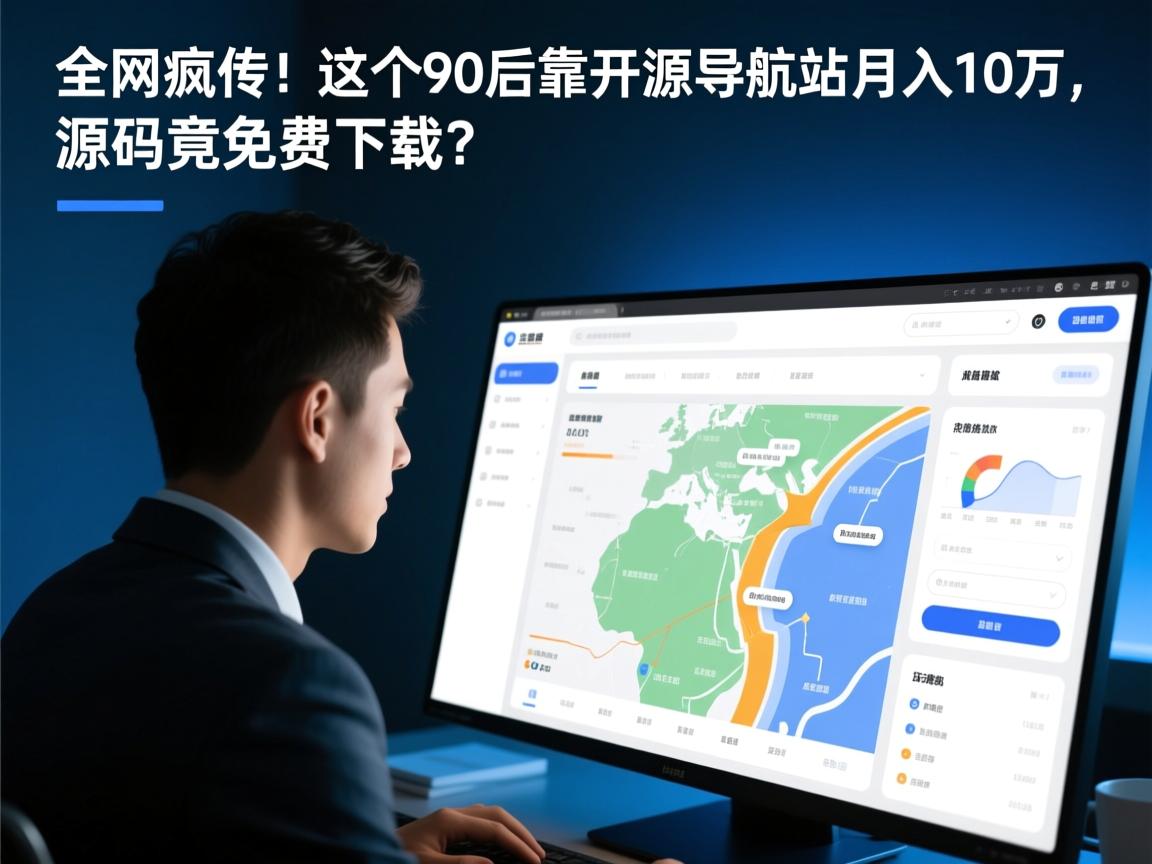 全网疯传!这个90后靠开源导航站月入10万,源码竟免费下载?