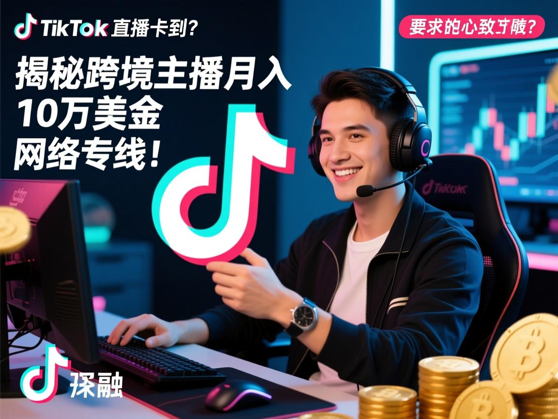TikTok直播卡顿?揭秘跨境主播月入10万美金的核心武器,网络专线!