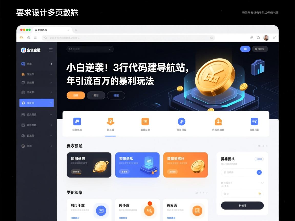 小白逆袭!3行代码建导航站,年引流百万的暴利玩法