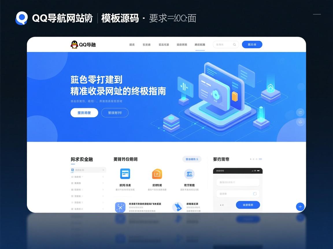 蓝色简约QQ导航网站模板源码,从零搭建到精准收录网址的终极指南