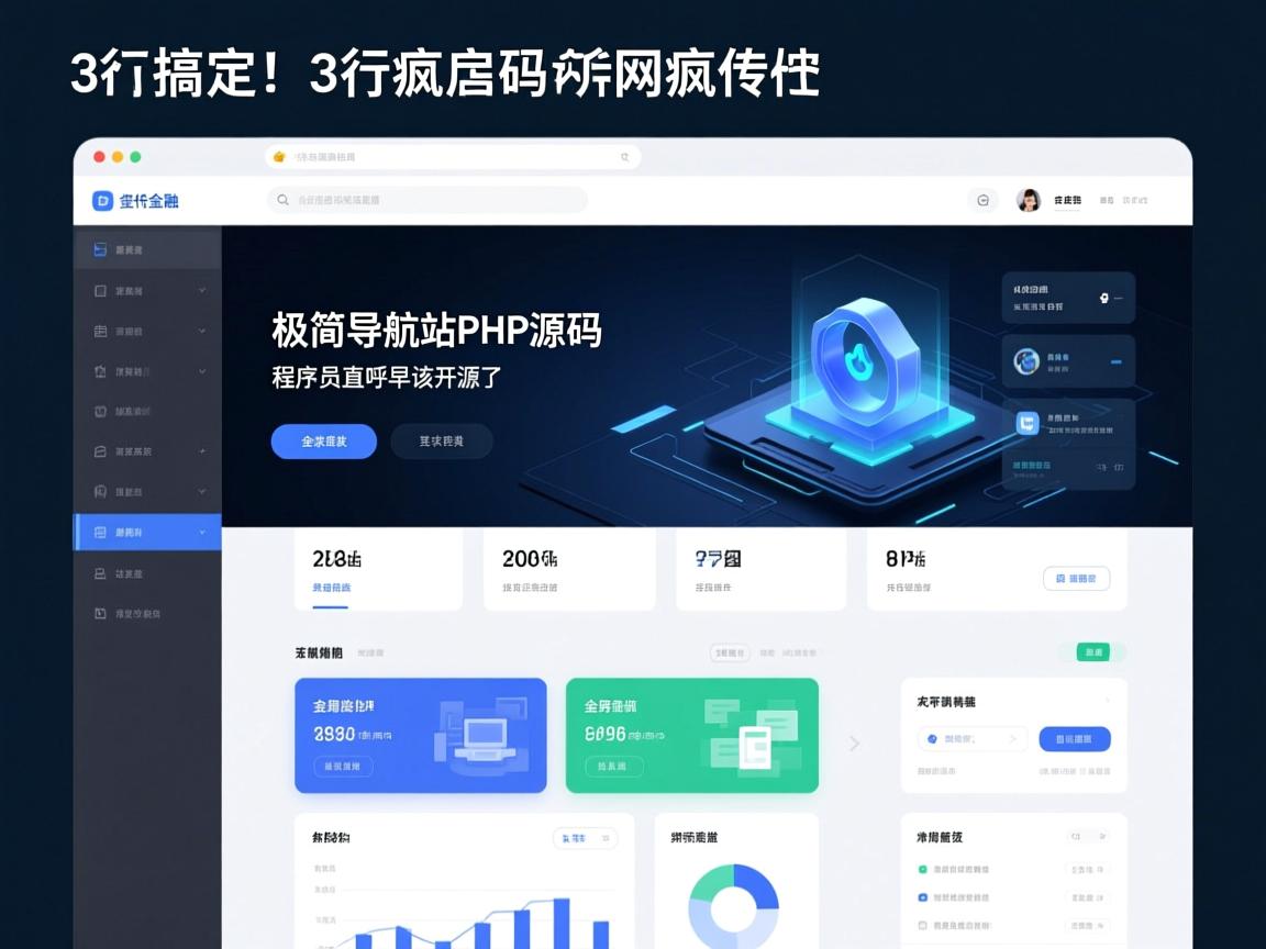 3行代码搞定!全网疯传的极简导航站PHP源码,程序员直呼早该开源了