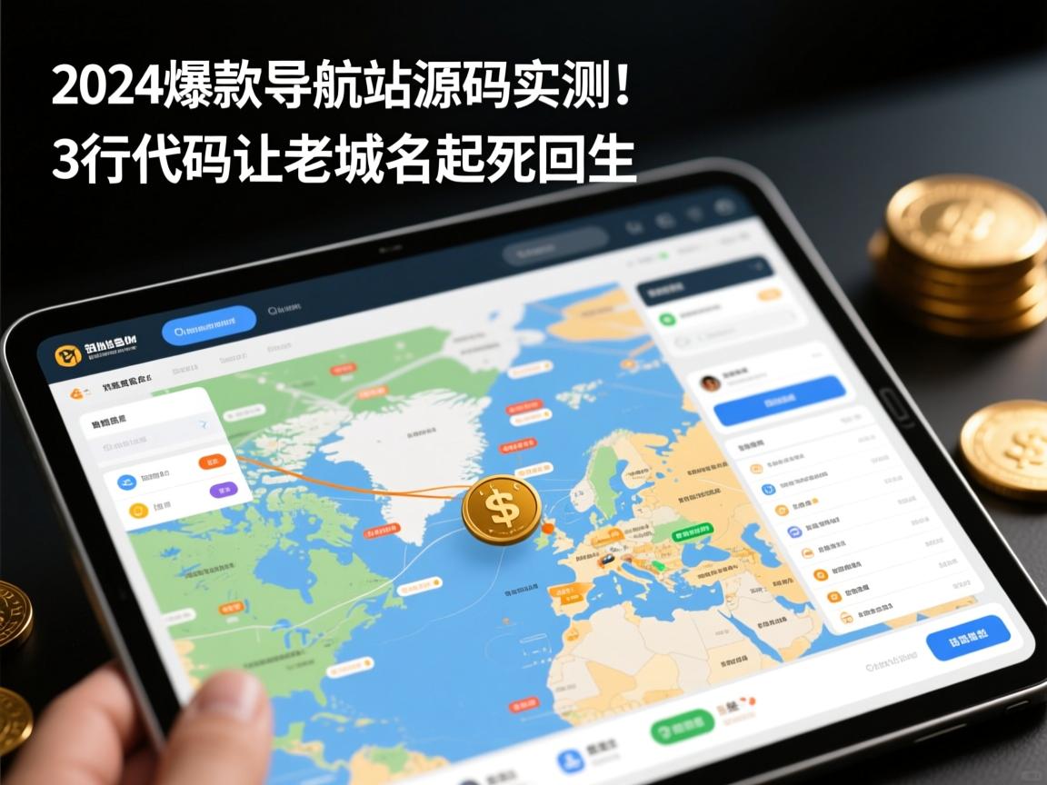 2024爆款导航站源码实测!3行代码让老域名起死回生