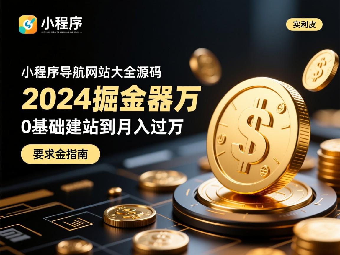小程序导航网站大全源码,2024掘金利器,0基础建站到月入过万实战指南