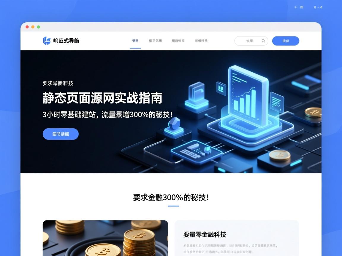 响应式导航网站静态页面源码实战指南,3小时零基础建站,流量暴增300%的秘技!