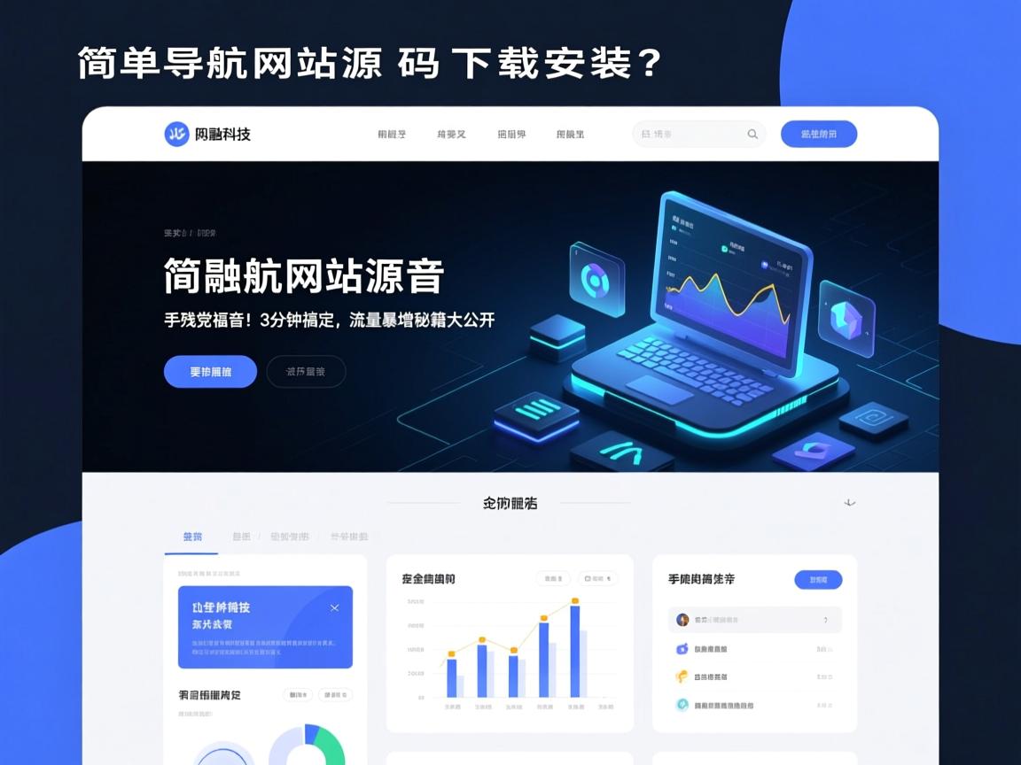 简单导航网站源码下载安装?手残党福音!3分钟搞定,流量暴增秘籍大公开
