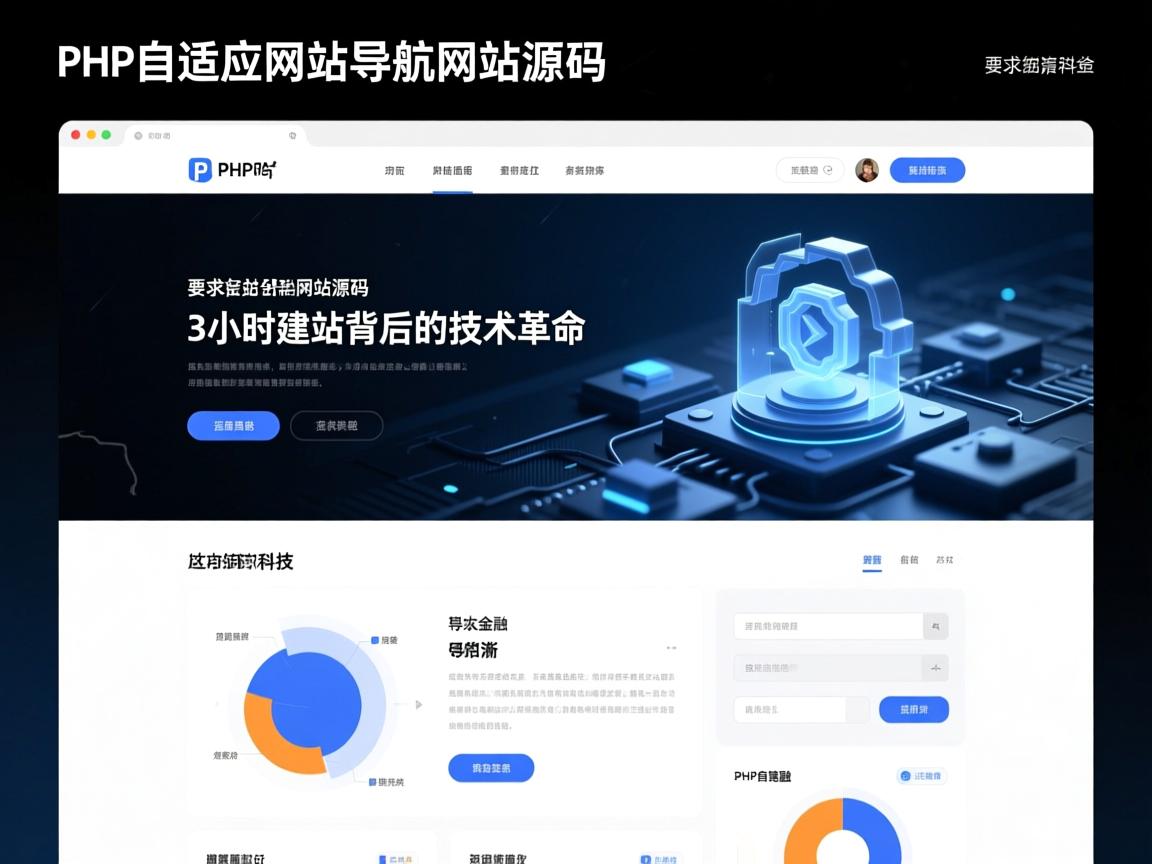 PHP自适应网址导航网站源码,3小时建站背后的技术革命