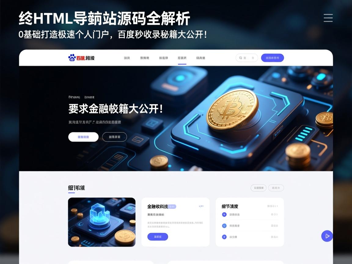 纯HTML导航站源码全解析,0基础打造极速个人门户,百度秒收录秘籍大公开!