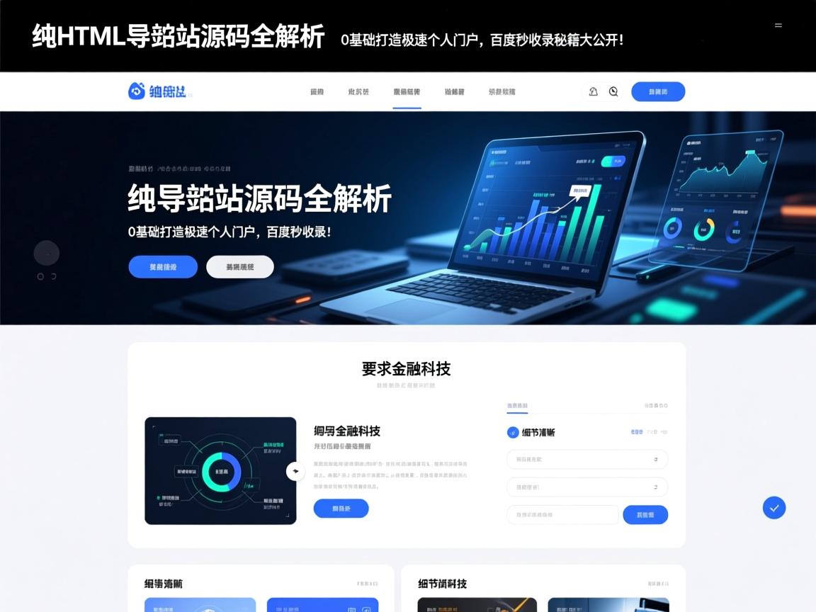 纯HTML导航站源码全解析,0基础打造极速个人门户,百度秒收录秘籍大公开!