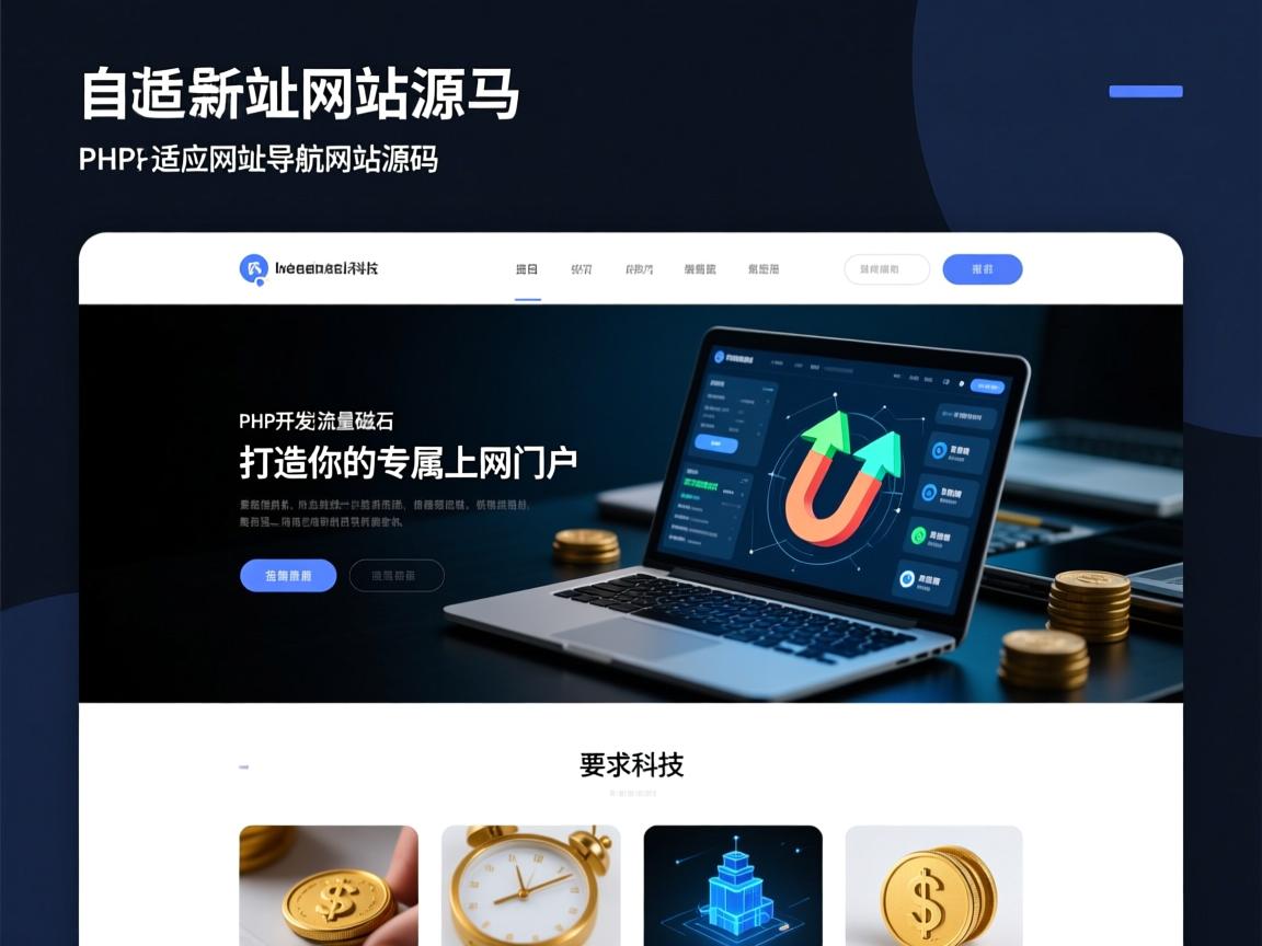 简约自适应网址导航网站源码,PHP开发的流量磁石,打造你的专属上网门户