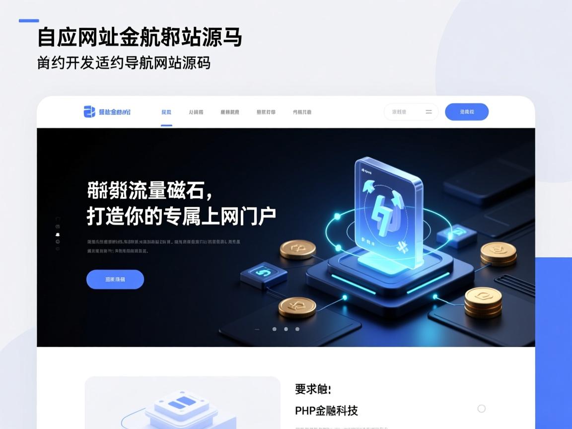 简约自适应网址导航网站源码,PHP开发的流量磁石,打造你的专属上网门户