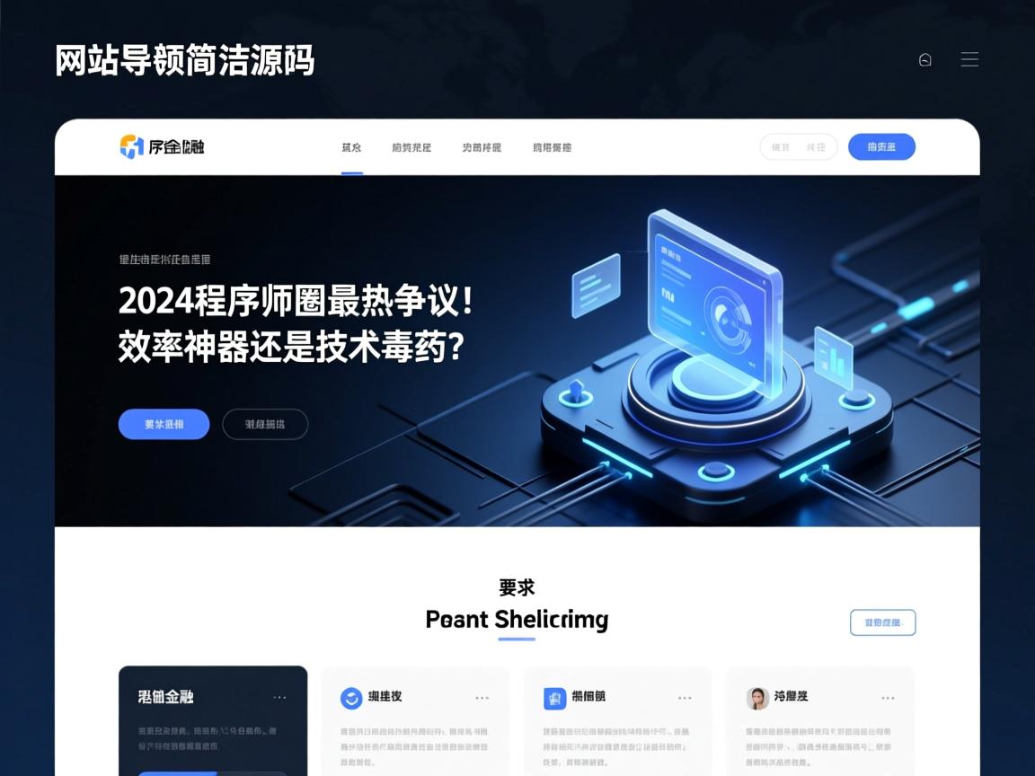 网站导航简洁源码,2024程序员圈最热争议!效率神器还是技术毒药?