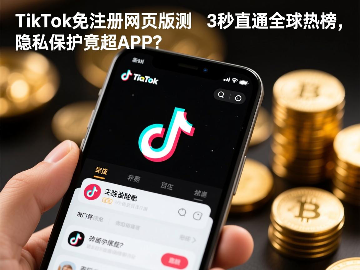 TikTok免注册网页版实测，3秒直通全球热榜，隐私保护竟超APP？