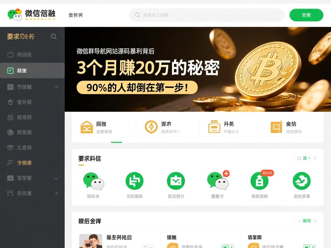 微信群导航网站源码暴利背后,3个月赚20万的秘密,90%的人却倒在第一步!