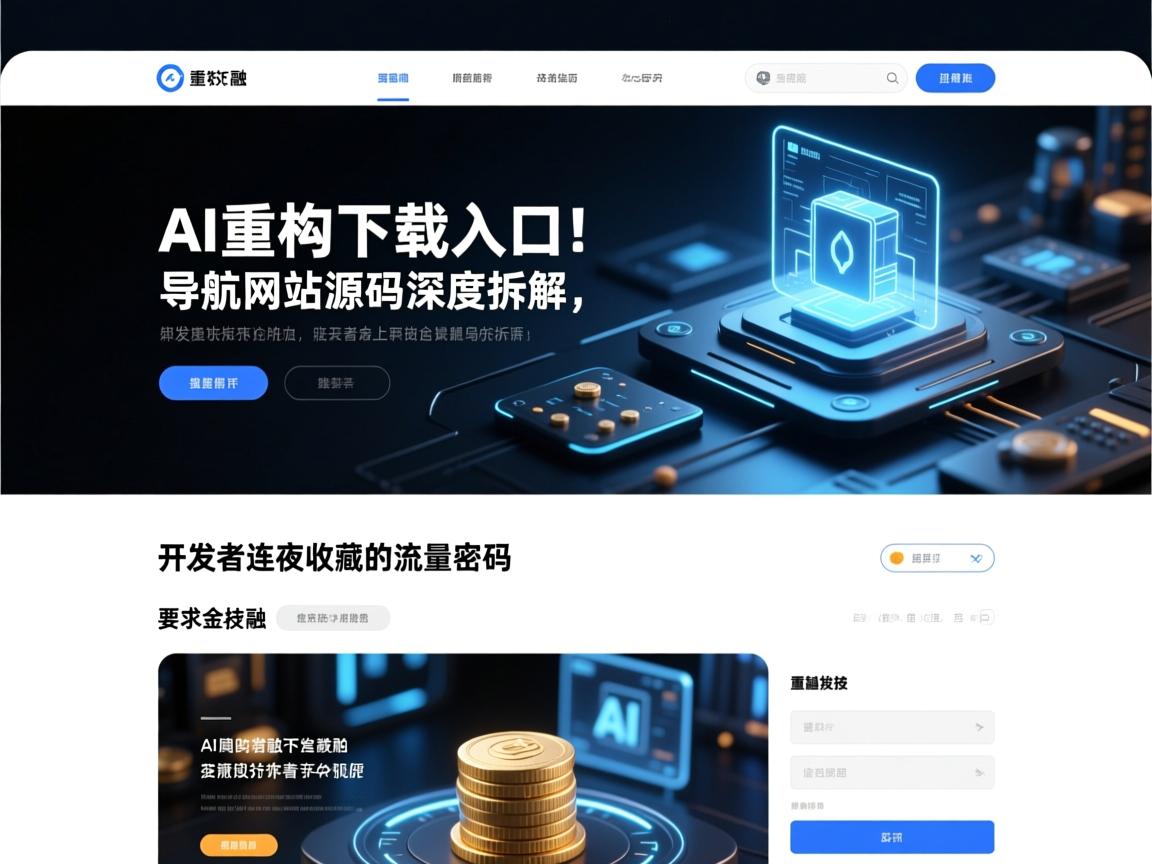 AI重构下载入口!导航网站源码深度拆解,开发者连夜收藏的流量密码