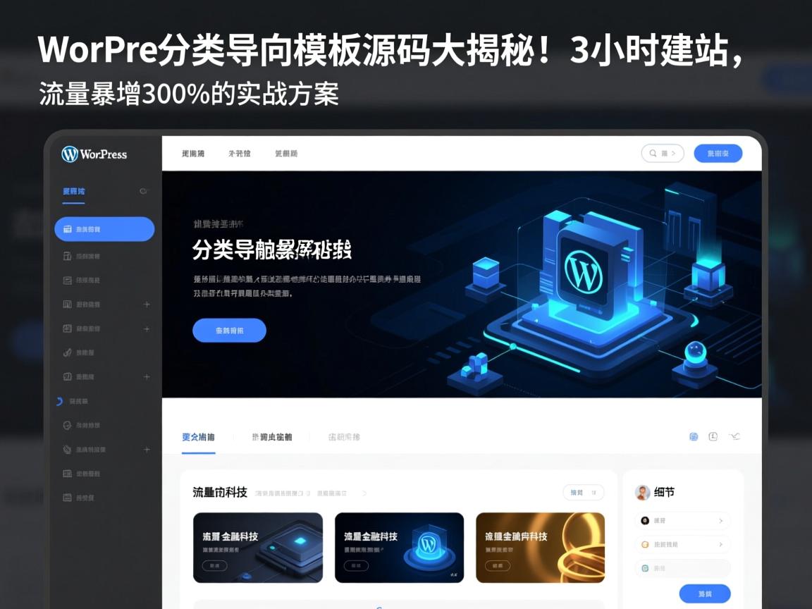 WordPress分类导航模板源码大揭秘!3小时建站,流量暴增300%的实战方案