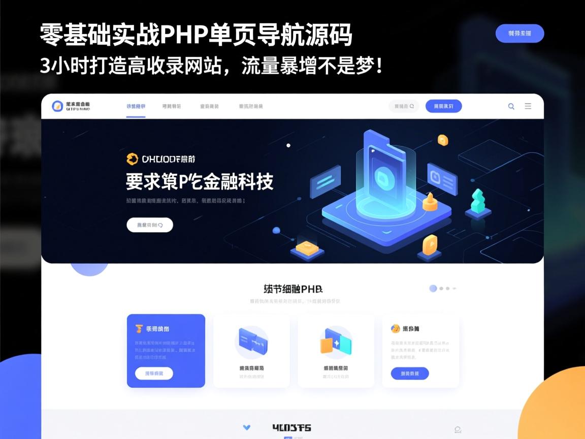 零基础实战PHP单页导航源码,3小时打造高收录网站,流量暴增不是梦!