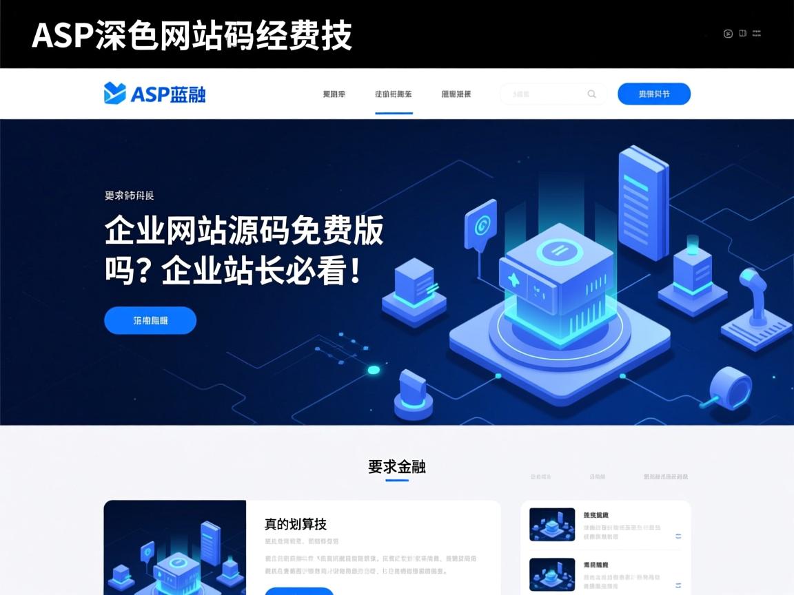 ASP深蓝色企业网站源码免费版,真的划算吗?企业站长必看!