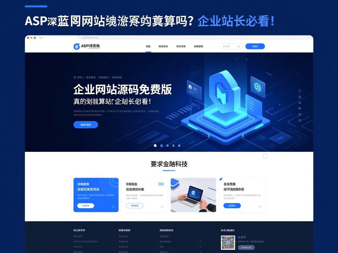 ASP深蓝色企业网站源码免费版,真的划算吗?企业站长必看!