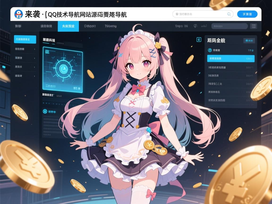 }萝莉风格来袭！QQ技术导航网站源码助力迷妹打造专属二次元导航