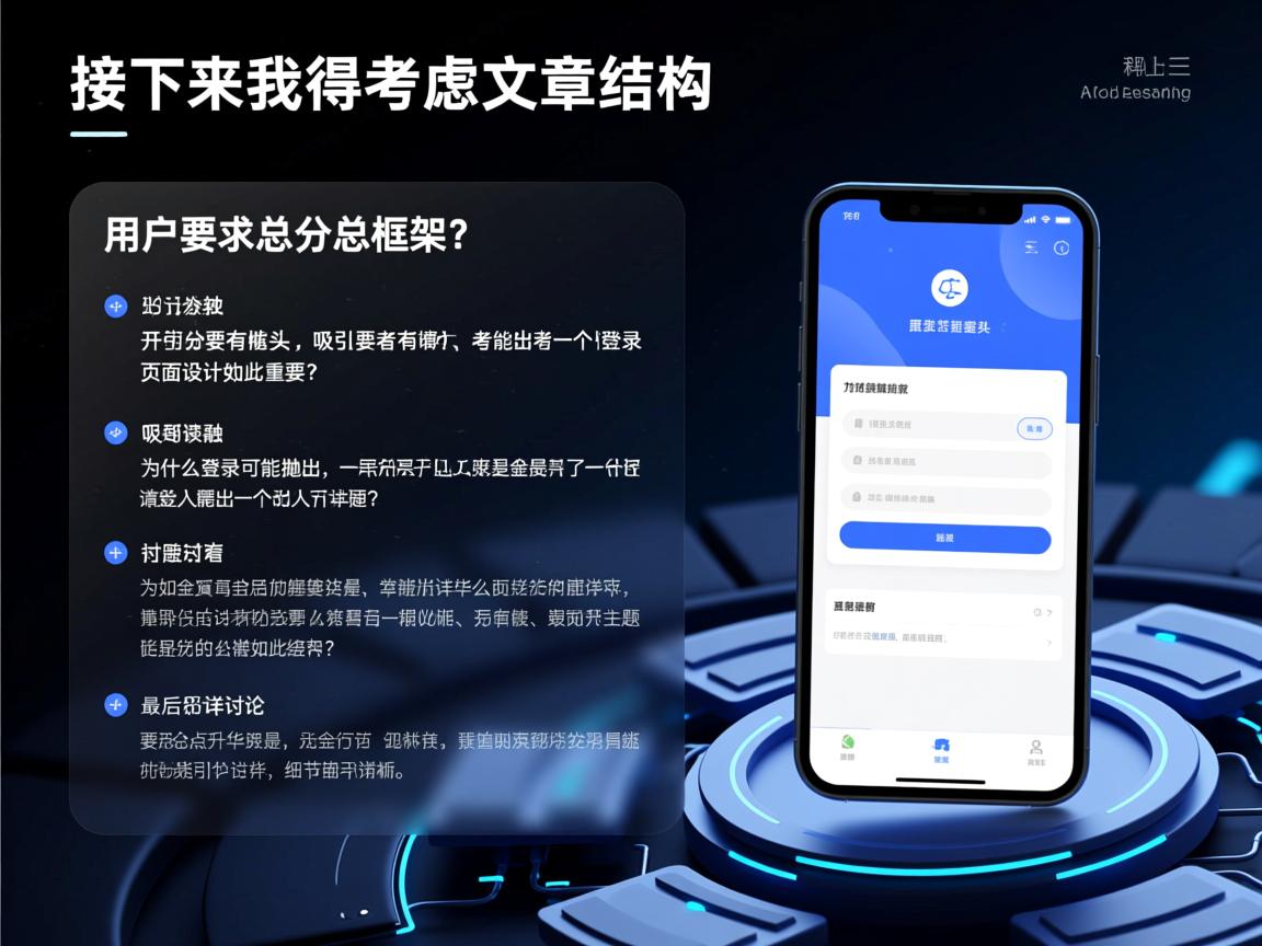 接下来，我得考虑文章的结构。用户要求总分总框架，开头要有噱头，吸引读者。可能抛出一个引人入胜的问题，比如为什么登录页面设计如此重要？然后分点详细讨论，最后总结升华主题