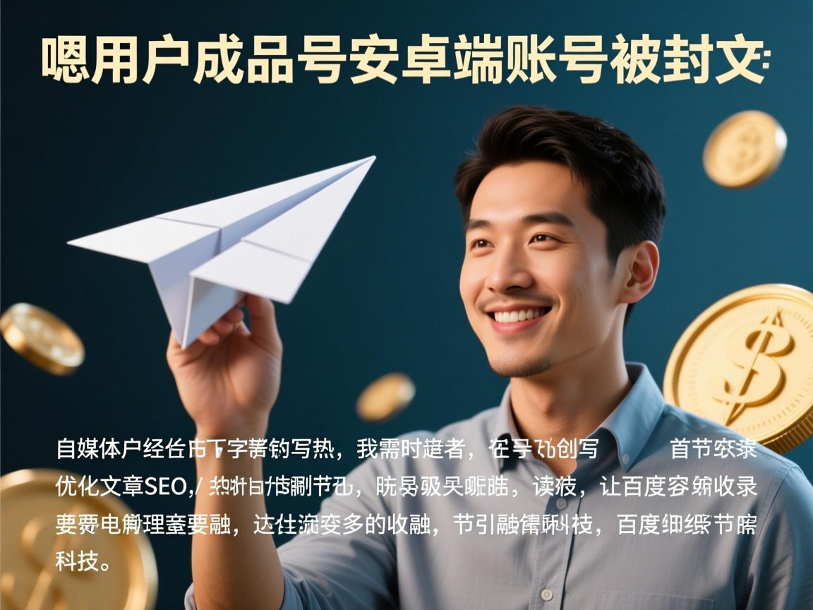 嗯，用户给了一个任务，让我帮他写一篇关于纸飞机成品号安卓端账号被封的文章。首先，我需要理解用户的需求。他可能是一个自媒体作者，想要吸引更多的读者，同时优化文章的SEO，让百度更容易收录