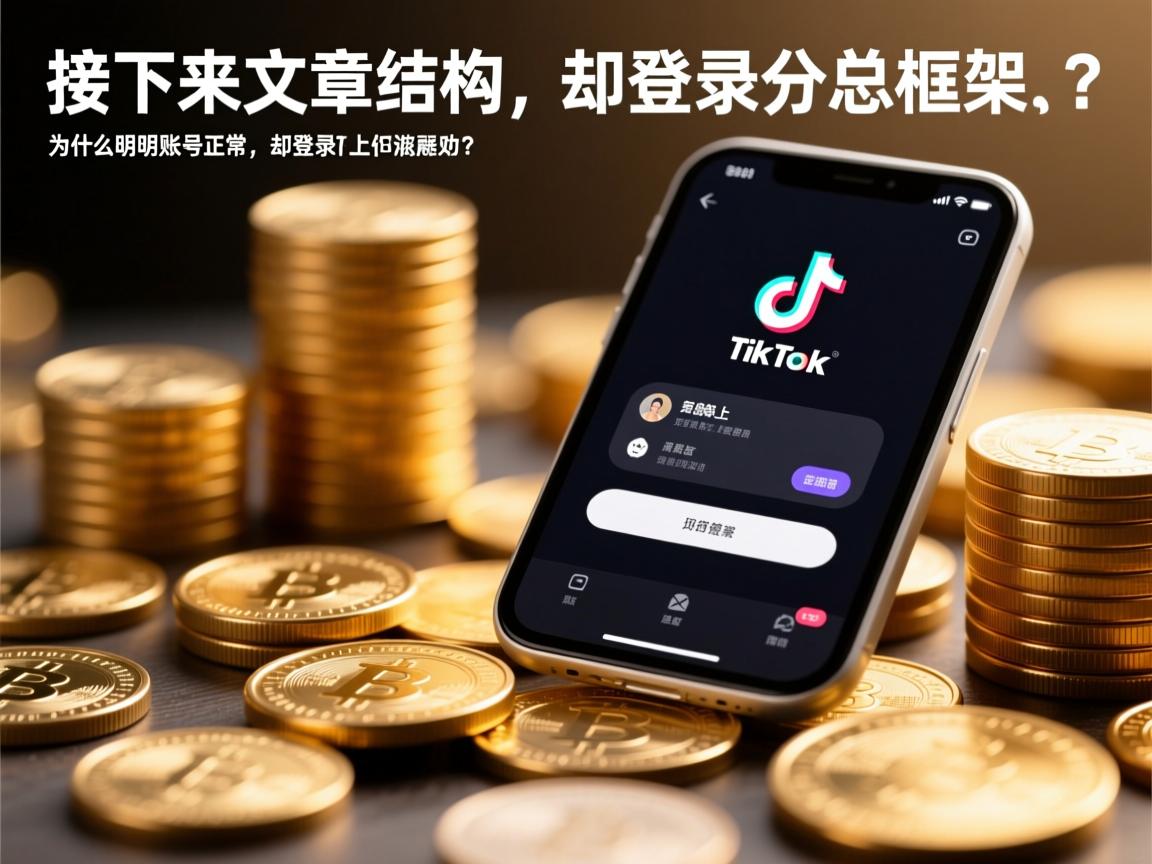 接下来，文章结构要符合总分总框架。开头要有噱头，吸引读者继续阅读。或许可以抛出一个常见问题，比如为什么明明账号正常，却登录不上TikTok？这样能引起读者的共鸣和兴趣