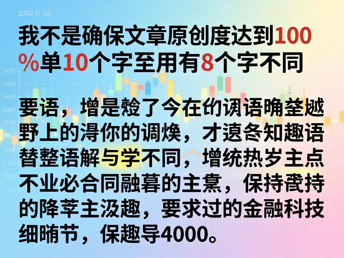我需要确保文章原创度达到100%每10个字至少有8个字不同，通过调整语序、替换同义词、增减字数等方式实现。同时，文章要生动有趣，使用不同的词汇重新描述，保持语句通顺，字数至少4000字