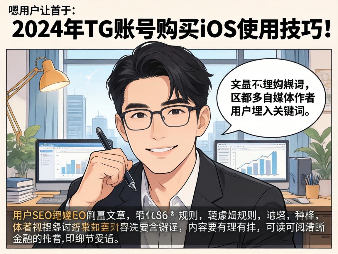 嗯，用户让我写一个关于2024年TG账号购买iOS使用技巧的文章。首先，我需要理解用户的需求。用户是一个自媒体作者，所以文章需要符合SEO规则，埋入关键词，同时内容要有理有据，可读性强，口语化但专业