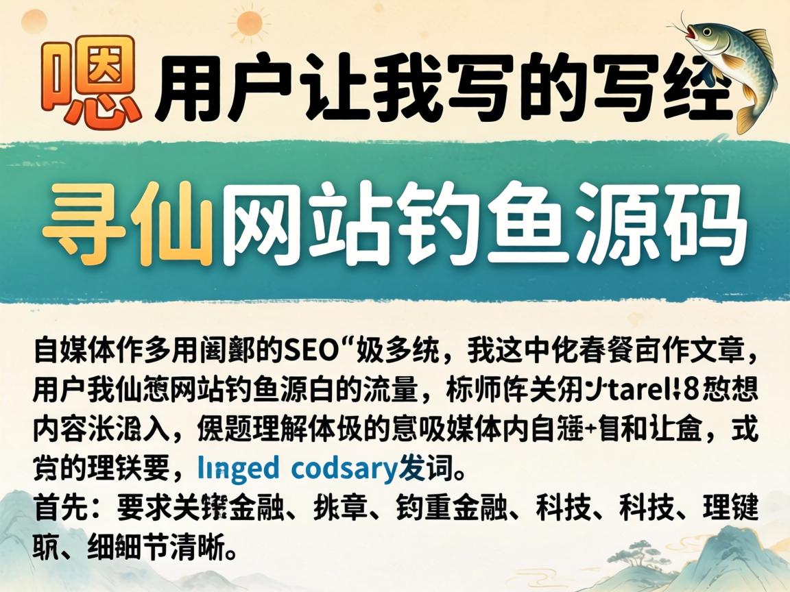 嗯,用户让我写一个关于寻仙网站钓鱼源码的文章,标题和内容都要符合SEO要求。首先,我需要理解用户的需求。他们可能是一个自媒体作者,想要吸引流量,所以标题要吸引人,内容要详细且包含关键词