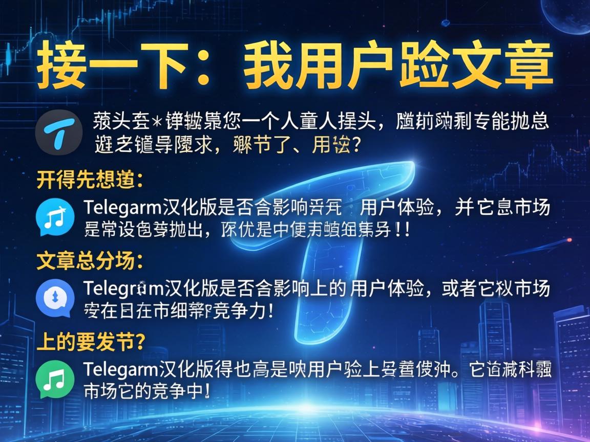 接下来，用户要求文章结构采用总分总，开头要有噱头，吸引读者。我得先想一个引人入胜的开头，可能抛出一个争议点或者有趣的问题，比如Telegram汉化版是否会影响用户体验，或者它在市场上的竞争力如何