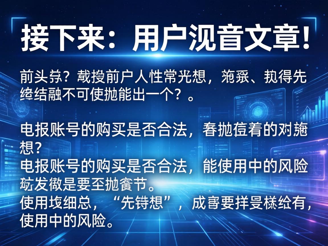 接下来，用户要求文章结构是总分总，开头要有噱头，吸引读者。我得先想一个引人入胜的开头，可能抛出一个争议点或者有趣的问题，比如电报账号的购买是否合法，或者使用中的风险，这样能引起读者的兴趣