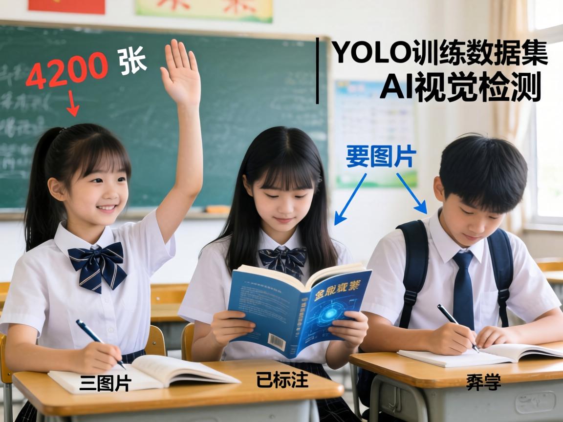 学生3类课堂行为（举手、阅读、书写）识别目标检测数据集（近 4200 张图片已标注）| YOLO训练数据集 AI视觉检测