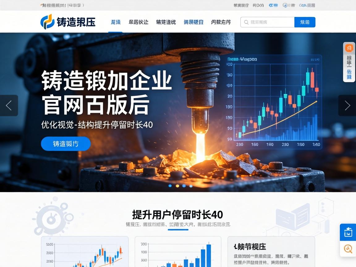 铸造锻压企业官网改版后如何通过优化视觉与结构提升用户停留时长40%