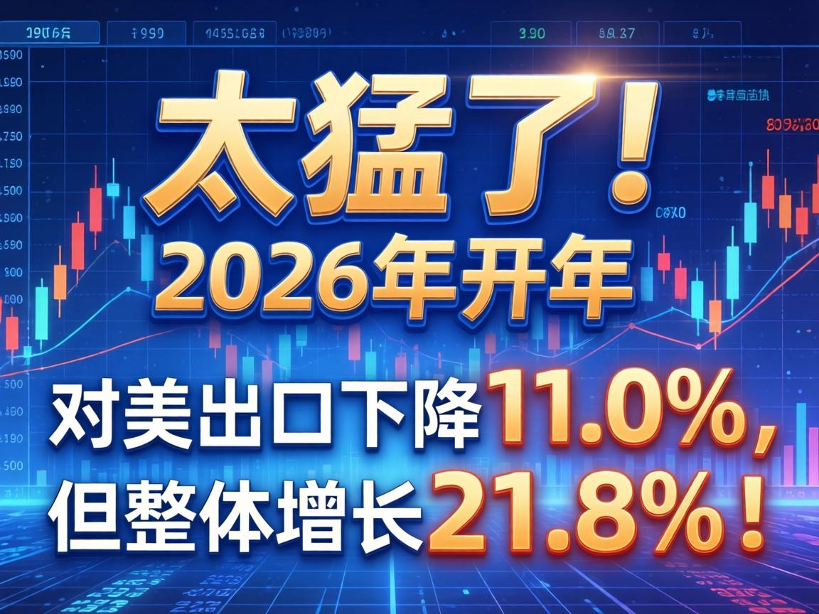 太猛了！2026年开年，对美出口下降11.0%，但整体增长21.8%！