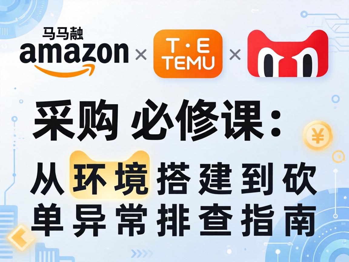 亚马逊、TEMU、塔吉特采购必修课:从环境搭建到砍单异常排查指南